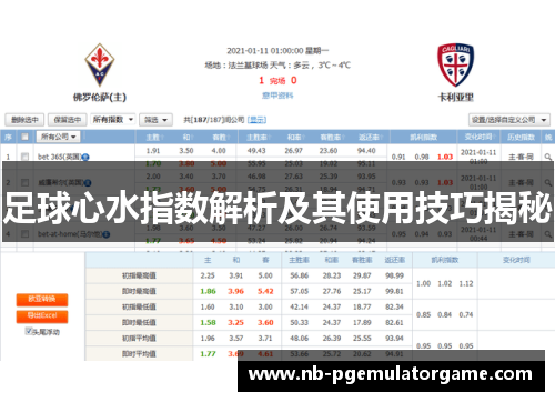 足球心水指数解析及其使用技巧揭秘